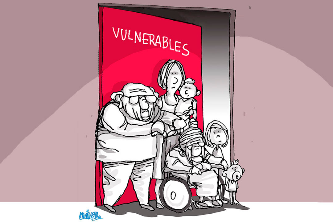 Ilustración del Alfredo Martirena sobre la vulnerabilidad social.