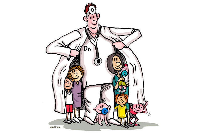 Ilustración de Alfredo Martirena sobre el Día de la Medicina Latinoamericana.