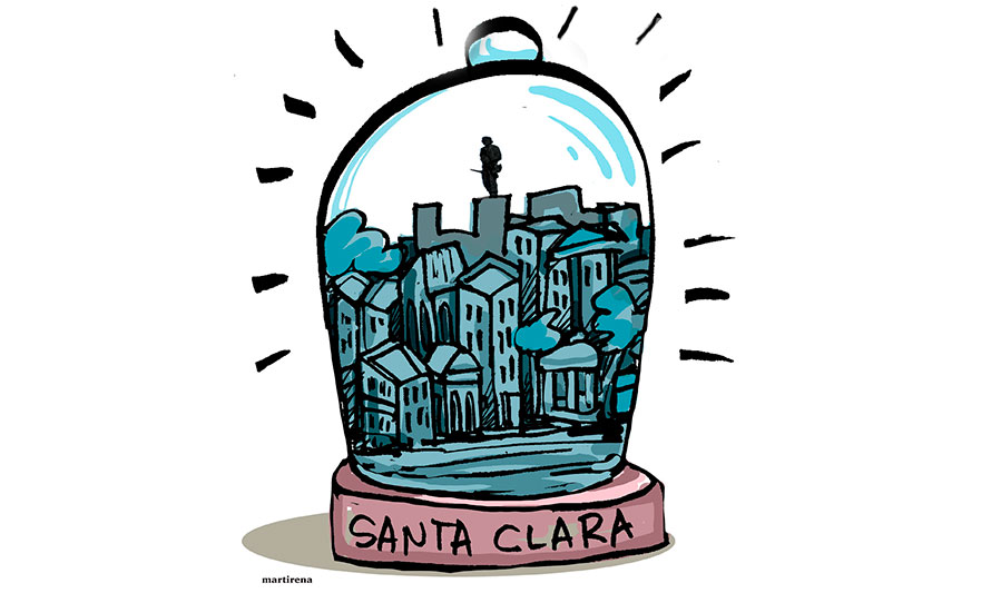 Ilustración de Alfredo Martirena sobre embellecimiento y cuidado de Santa Clara.