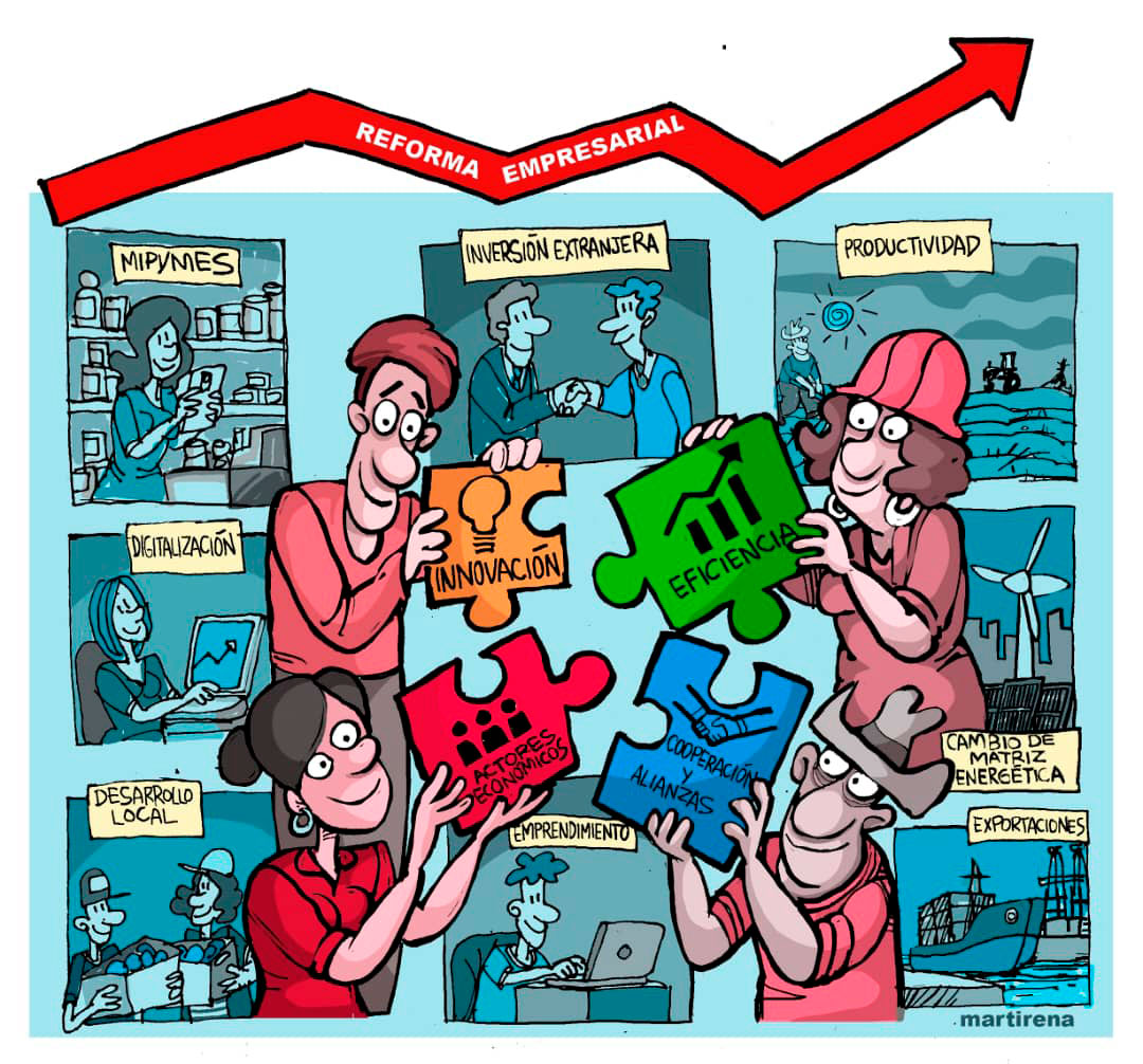 Comentario gráfico de Martirena sobre la Reforma Empresarial en Cuba.