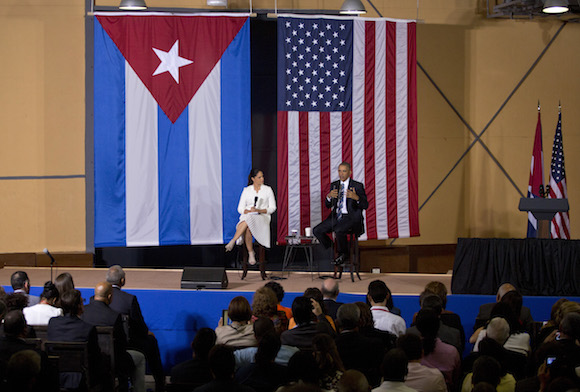 Barack Obama en foro empresarial en La Habana.