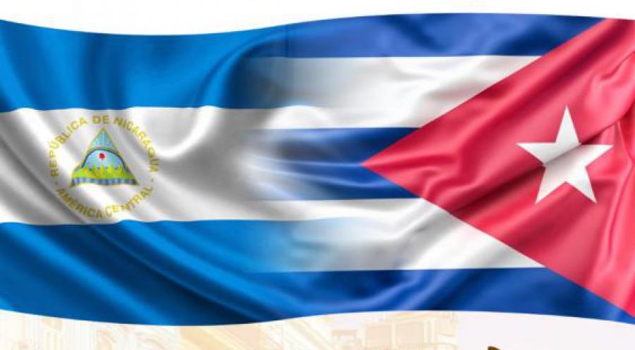 Banderas de Cuba y Nicaragua