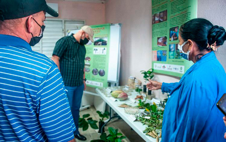 Visita al aula de capacitación de la Estación Agroforestal de JIbacoa.