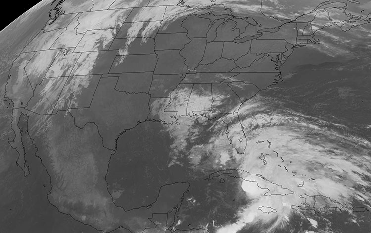 Imagen del satélite de la tormenta tropical Eta.