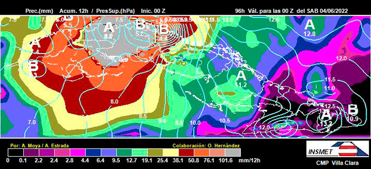 Mapa de precipitaciones.