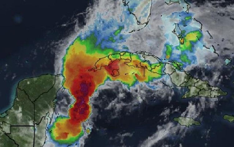 Mapa de las lluvias en Cuba, el 3 de junio de 2022.