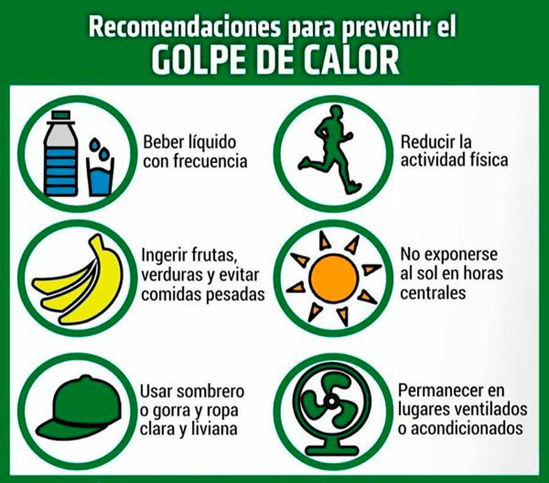 Recomendaciones para evitar golpes de calor.