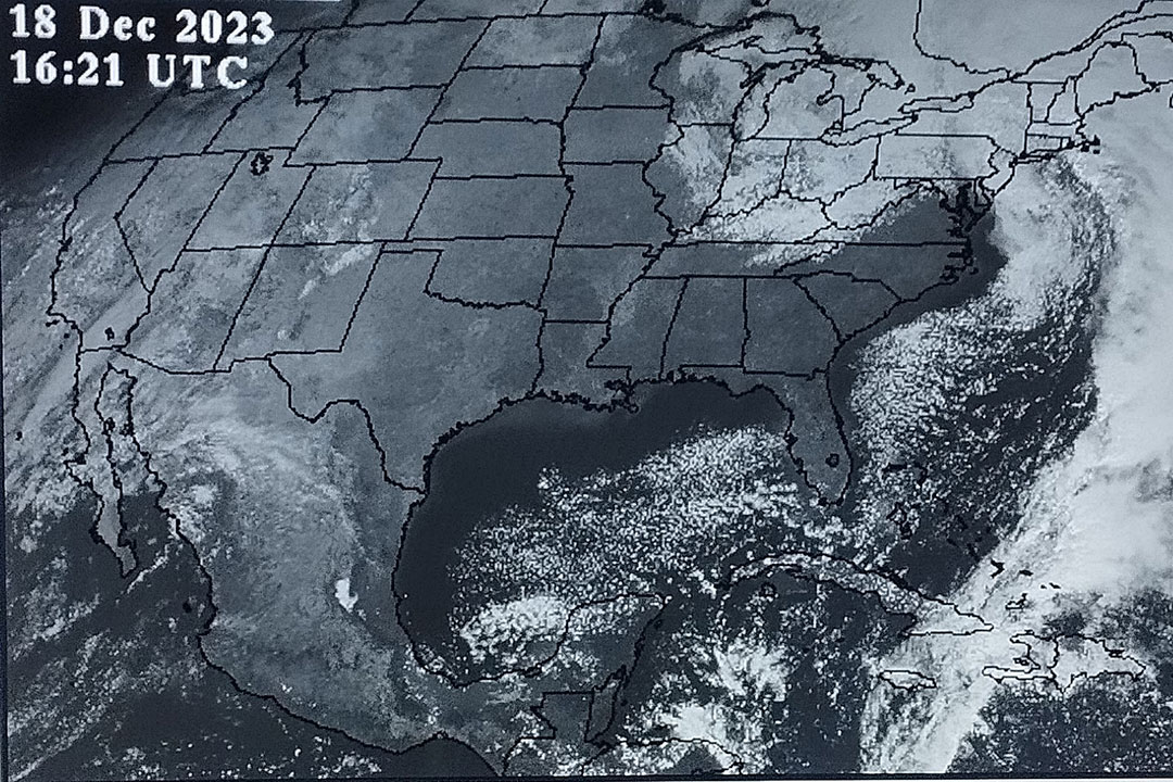 Imagen del satélite, el 18 de diciembre de 2023.