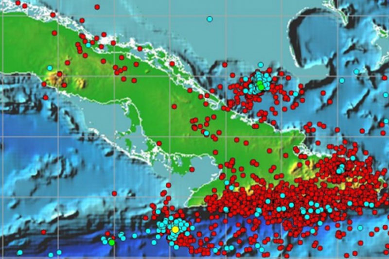 Mapa sobre actividad sismológica en Cuba.