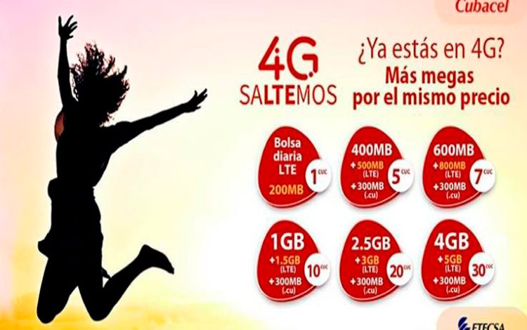 Nuevos paquetes de 4G