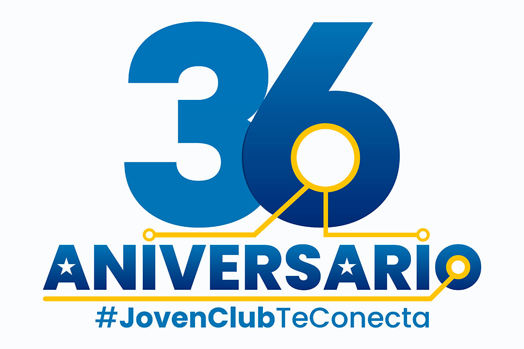 Cartel aniversario 36 de los Joven Club de Computación y Electrónica.