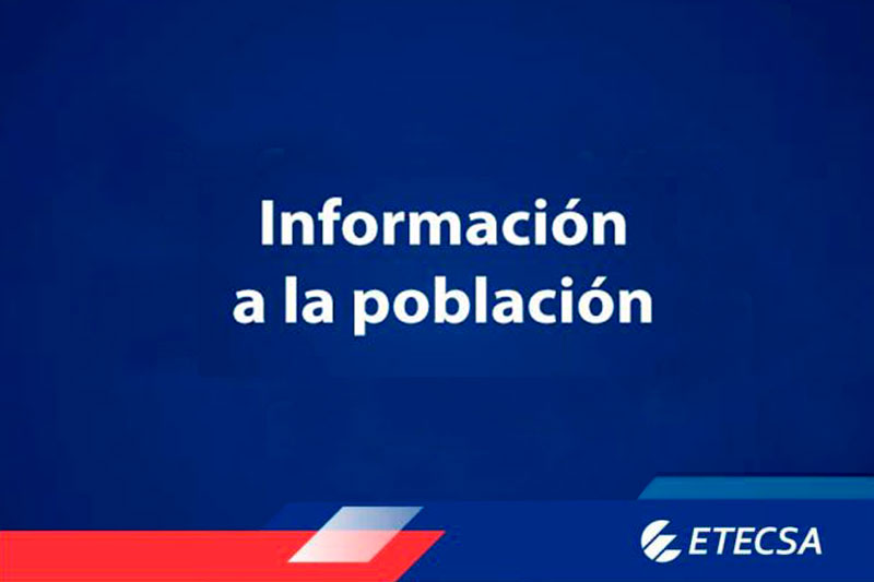 Etecsa, información a la población.