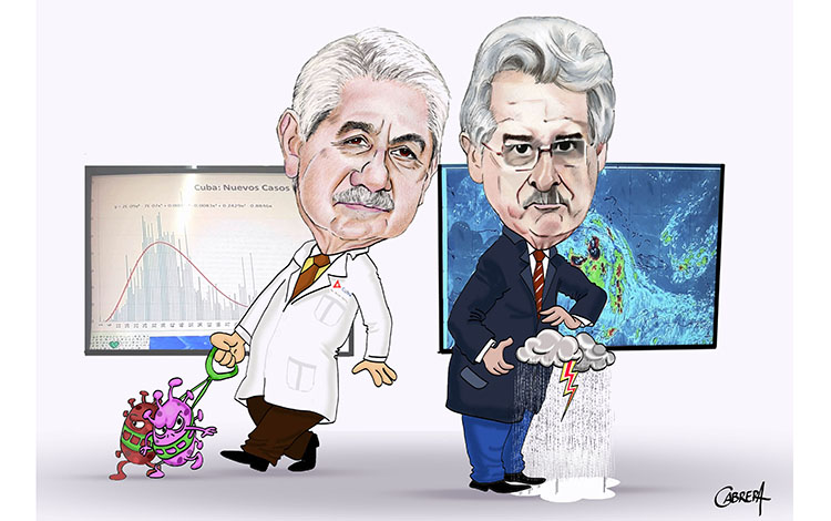 Obra Duelo de titanes, un homenaje de Jorge Luis Cabrera a dos reconocidos y queridos científicos cubanos: el doctor Francisco Durán García y el meteorólogo José Rubiera. Obra Duelo de titanes, un homenaje de Jorge Luis Cabrera a dos reconocidos y queridos científicos cubanos: el doctor Francisco Durán García y el meteorólogo José Rubiera.