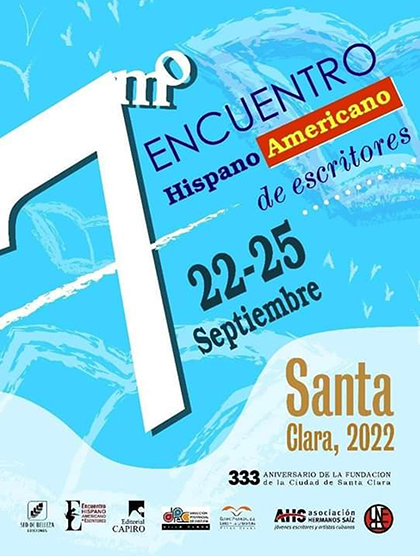 Cartel del encuentro hispanoamericano de escritores en Santa Clara.