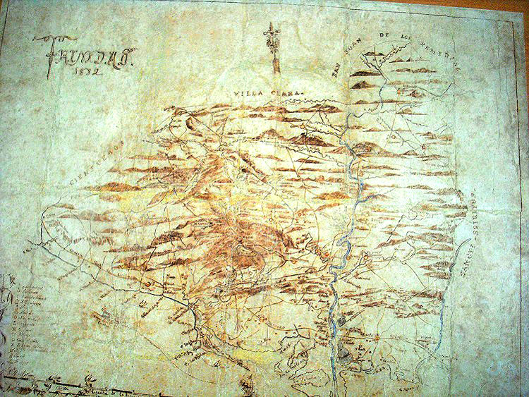 Plano de la antigua jurisdicción de Trinidad después del proceso de restauración.