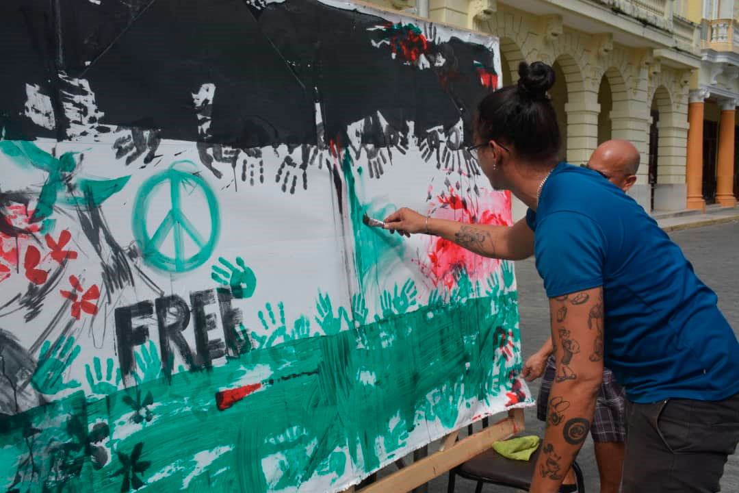 Mural en solidaridad con Palestina.