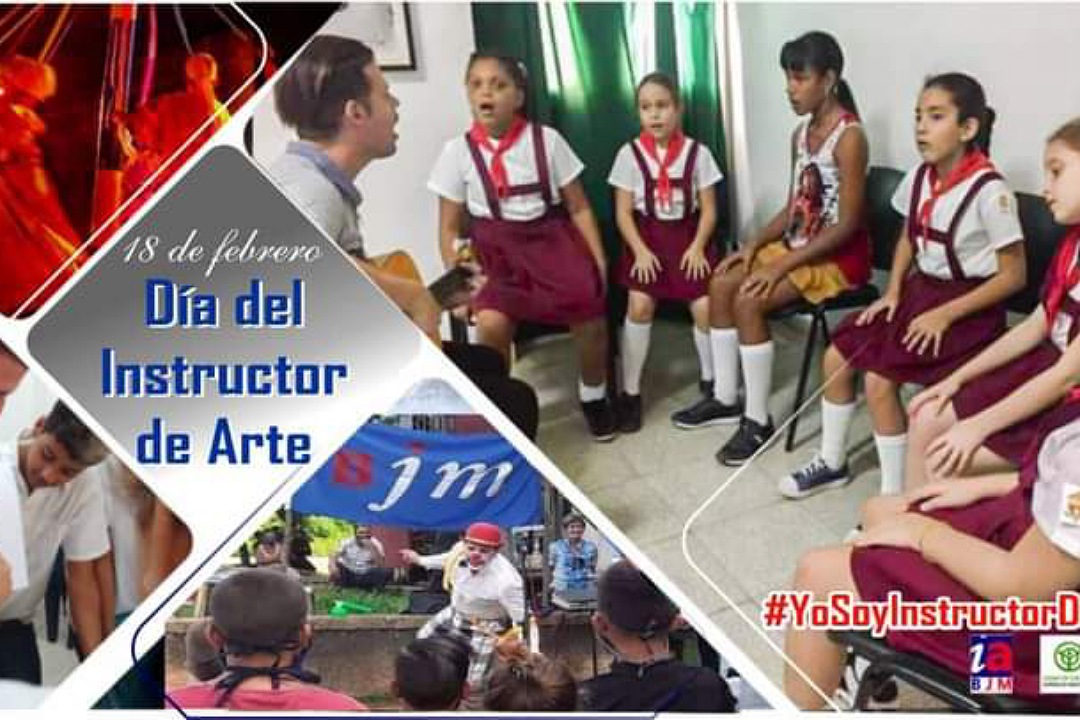 Cartel por el Día del Instructor de Arte en Cuba.