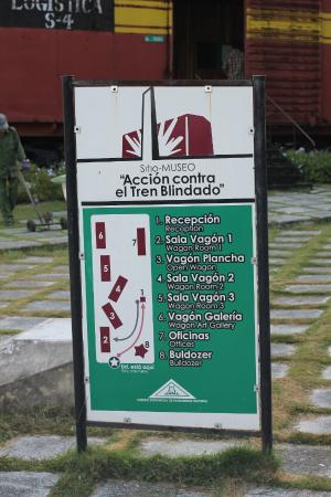 Cartel del Museo Sitio Acción contra el Tren Blindado.