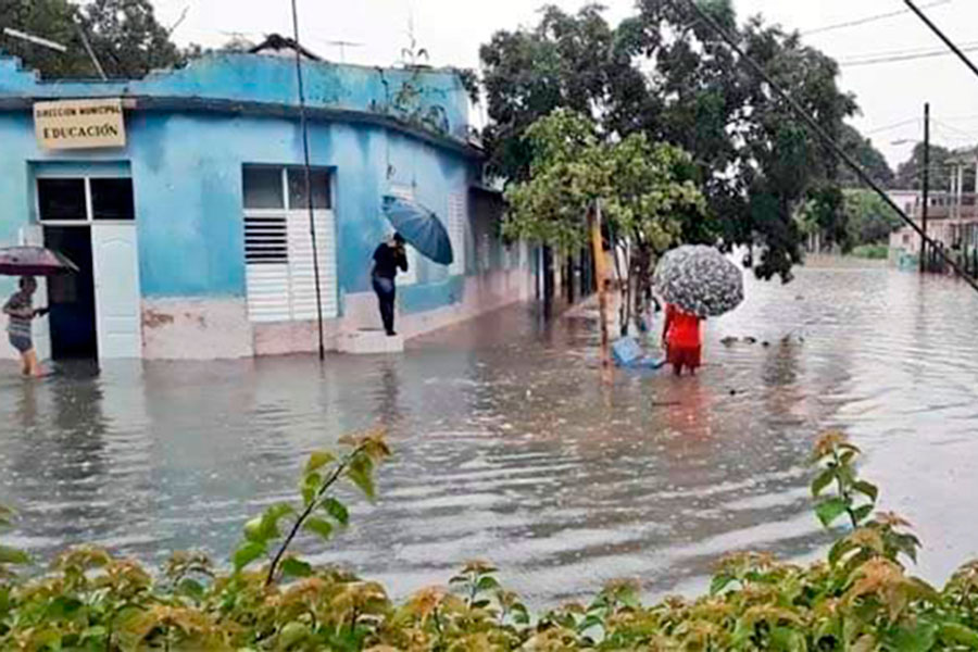 Inundación en el oriente de Cuba.