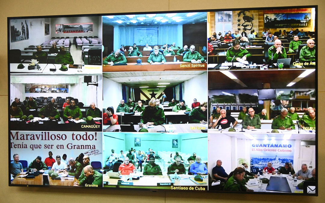 Videoconferencia previa a la llegada del huracán Melissa a Cuba.