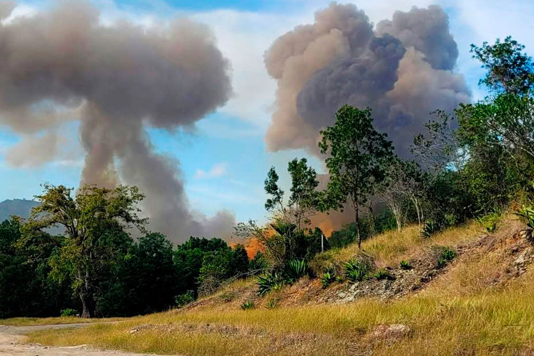 Incendio en el almacén de las FAR en Melones, Holguín.