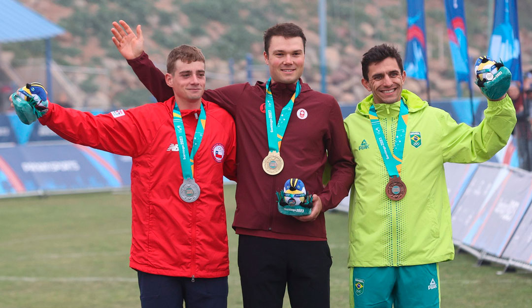 Premiación del mountain bike masculino en Santiago de Chile 2023.