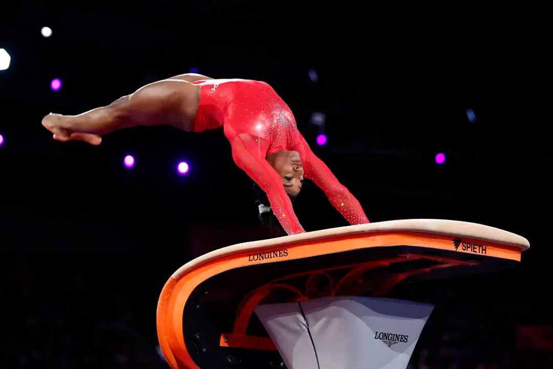 Simone Biles reinó en el caballo de salto.