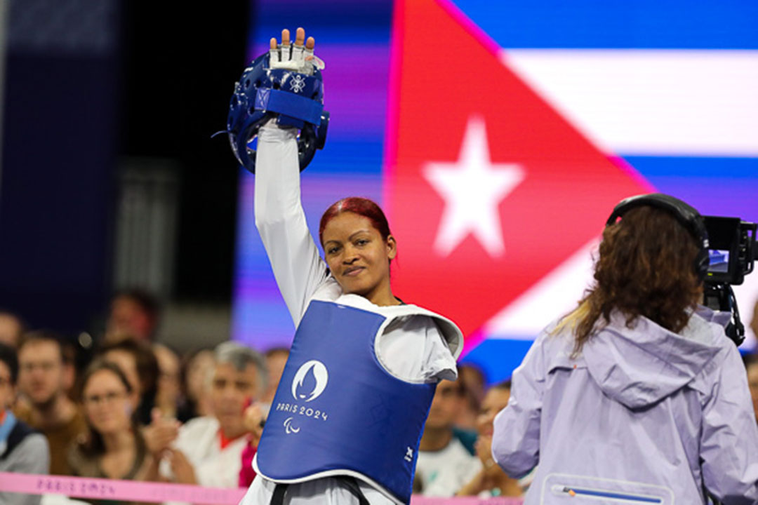 Lidia Montes de Oca, de Cuba, en el parataekwondo, +65 kg, categoría K44.