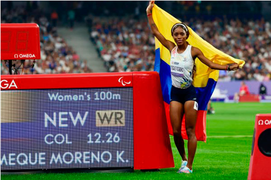 Karen Palomeque, de Colombia, récord mundial en los 100 metros categoría T38.