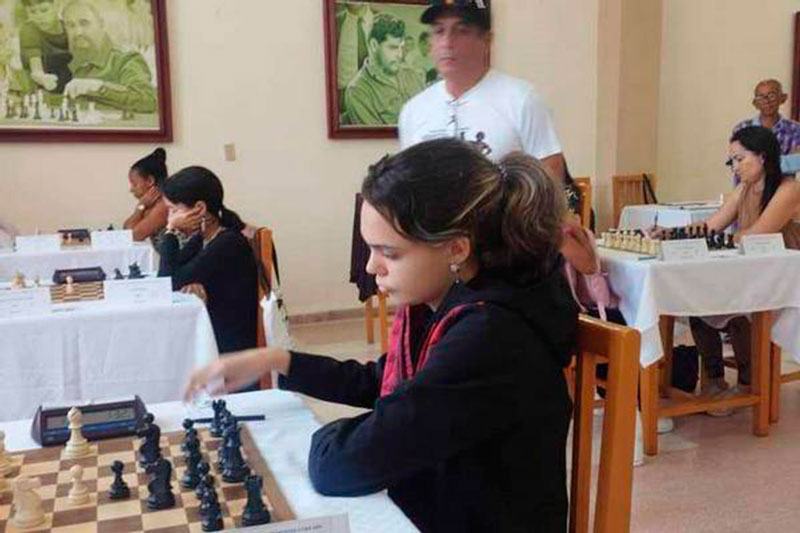 Lorena Beatriz Montejo, en la cuarta ronda del campeonato nacional femenino de ajedrez de Cuba.