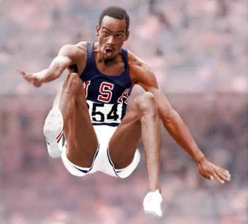 Salto de Bob Beamon en Ciudad de México 1968.