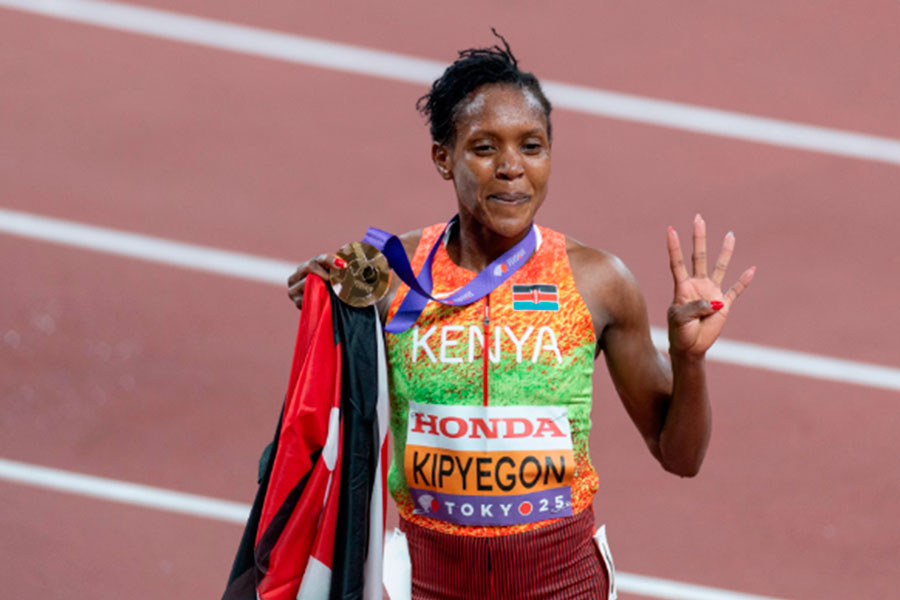 Faith Kipyegon, cuarto título mundial en 1500 metros.
