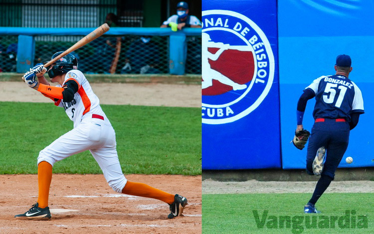 Cristián Rodrí­guez conecta su primer jit en series nacionales de béisbol de Cuba.