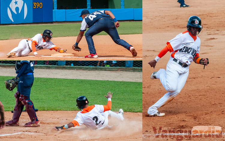 Magdiel Gómez, pelotero del equipo Villa Clara, lí­der en bases robadas de la 60 Serie Nacional de Béisbol.