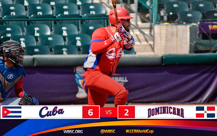 Cuba vence, 6-2, a República Dominicana en la Copa Mundial de Béisbol Sub 23.