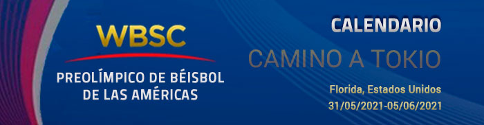 Banner del calendario del Preolí­mpico de Béisbol de las Américas.