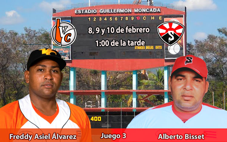 Alberto Bisset y Freddy Asiel ílvarez, abridores en el el tercer juego de Villa Clara contra Santiago de Cuba.