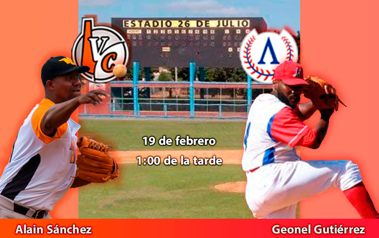 Alain Sánchez y Geonel Gutiérrez, abridores del primer juego entre Villa Clara y Artemisa.