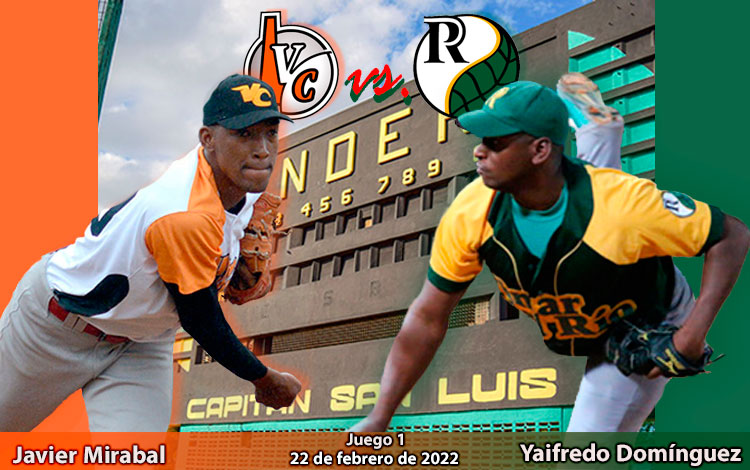 Javier MIrabal y Yaifredo Domí­nguez, abridores del primer juego entre Villa Clara y Pinar del Rí­o.