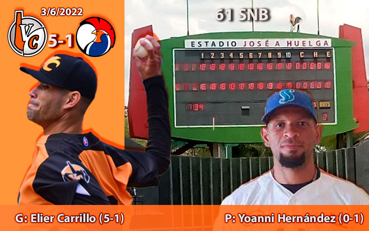 Elier Carrillo y José E. Santos, abridores por Villa Clara y Sancti Spíritus en el segundo juego de la subserie de la 61 Serie Nacional de Béisbol de Cuba.