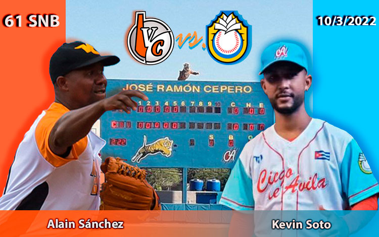 Alain Sánchez y Kevin Soto, abridores por Villa Clara y Ciego de ívila en el tercer juego de la subserie, en la 61 Serie Nacional de Béisbol.