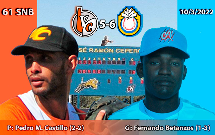 Pedro Manuel Castillo y Fernando Betanzos, perdedor y ganador el tercer juego entre Villa Clara y Ciego de ívila en la 61 Serie Nacional de Béisbol.