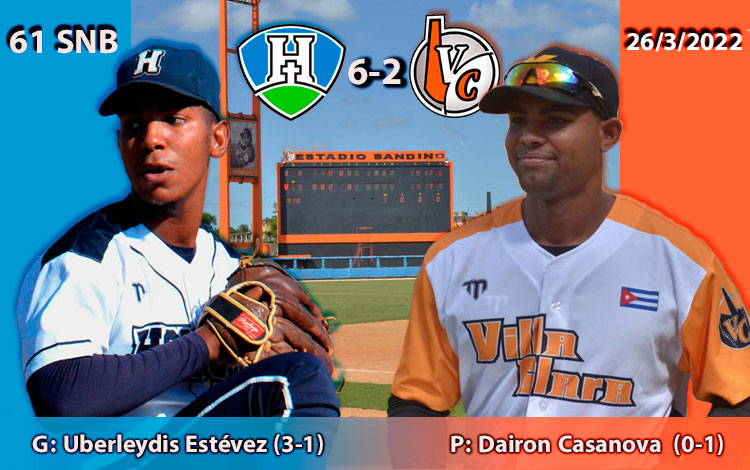 Dairon Casanova y Uberleydis Estévez, abridores por Villa Clara y Holguí­n en el primer juego de la subserie correspondiente a la 61 Serie Nacional de Béisbol.