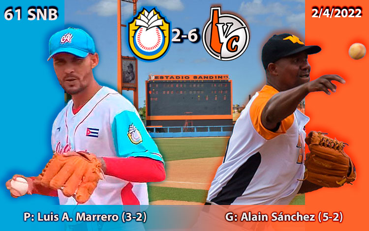 Luis Marrero (perdedor) y Alaí­n Sánchez (ganador), abridores del juego 4 entre Ciego de ívila y Villa Clara en la 61 Serie Nacional de Béisbol.