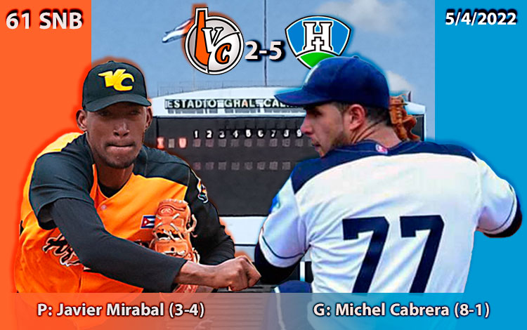 Michel Cabrera (ganador) y Javier Mirabal (perdedor) del tercer juego entre Holguí­n y Villa Clara en la 61 Serie Nacional de Béisbol.