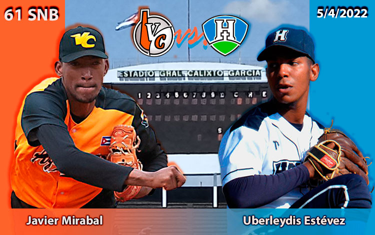 Javier Mirabal y Uberleydis Estévez, abridores del juego 3 entre Villa Clara y Holguí­n.