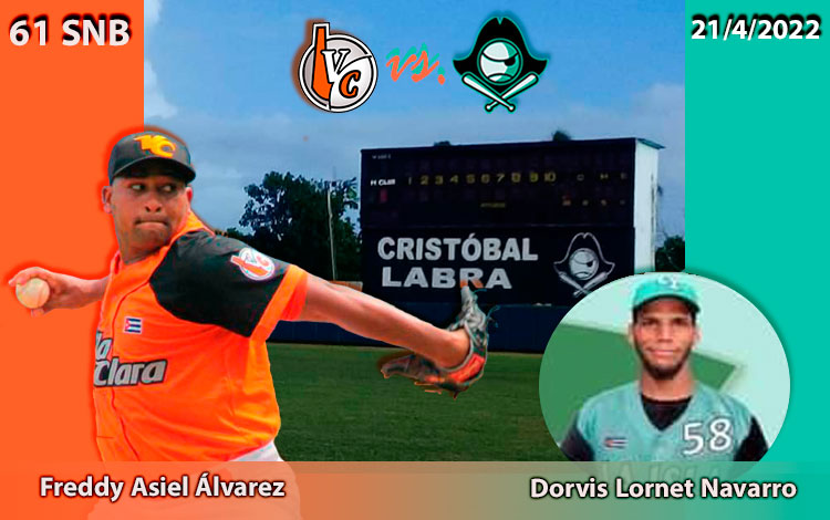 Freddy Asiel ílvarez y Dorvis Navarro, abridores por Villa Clara y la Isla de la Juventud en el quinto juego.