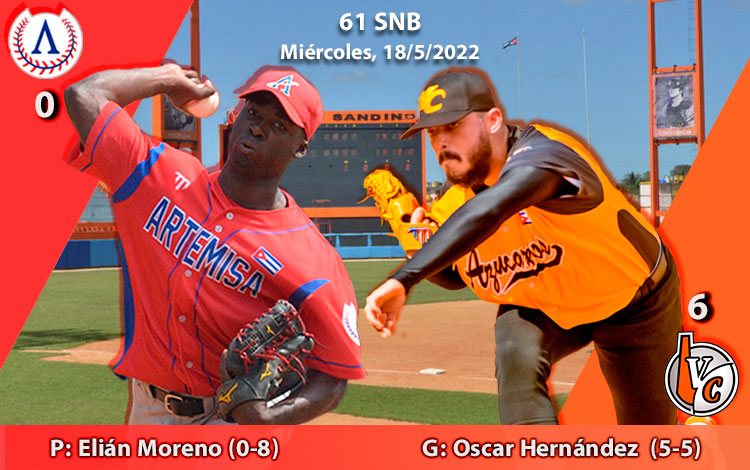 Abridores del cuarto juego entre Villa Clara y Artemisa en la 61 Serie Nacional de Béisbol, el 18 de mayo de 2022.