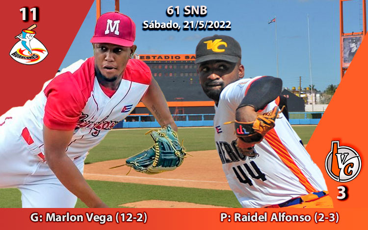 Marlon Vega (ganador) y Raidel Alfonso (perdedor) del quinto juego entre Mayabeque y Villa Clara en la 61 Serie Nacional de Béisbol.