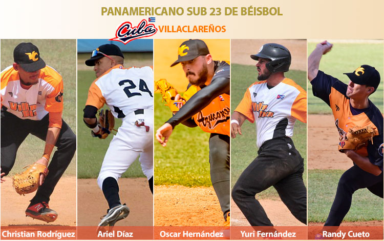 Pelotero villaclareños integrantes del equipo Cuba sub 23.